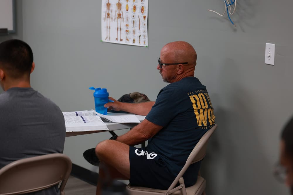Students in an NPTI personal training classroom